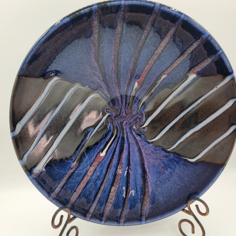 Matthew Patton Studio Pottery Multicolor Platter 12" Diameter
